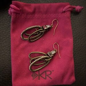 Elegant Bronze Earrings with Crystal Accents
